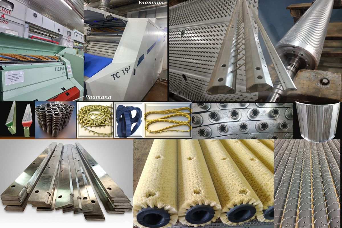 Card spares for spinning mills under quality inspection at Vaamana Corporation, Coimbatore